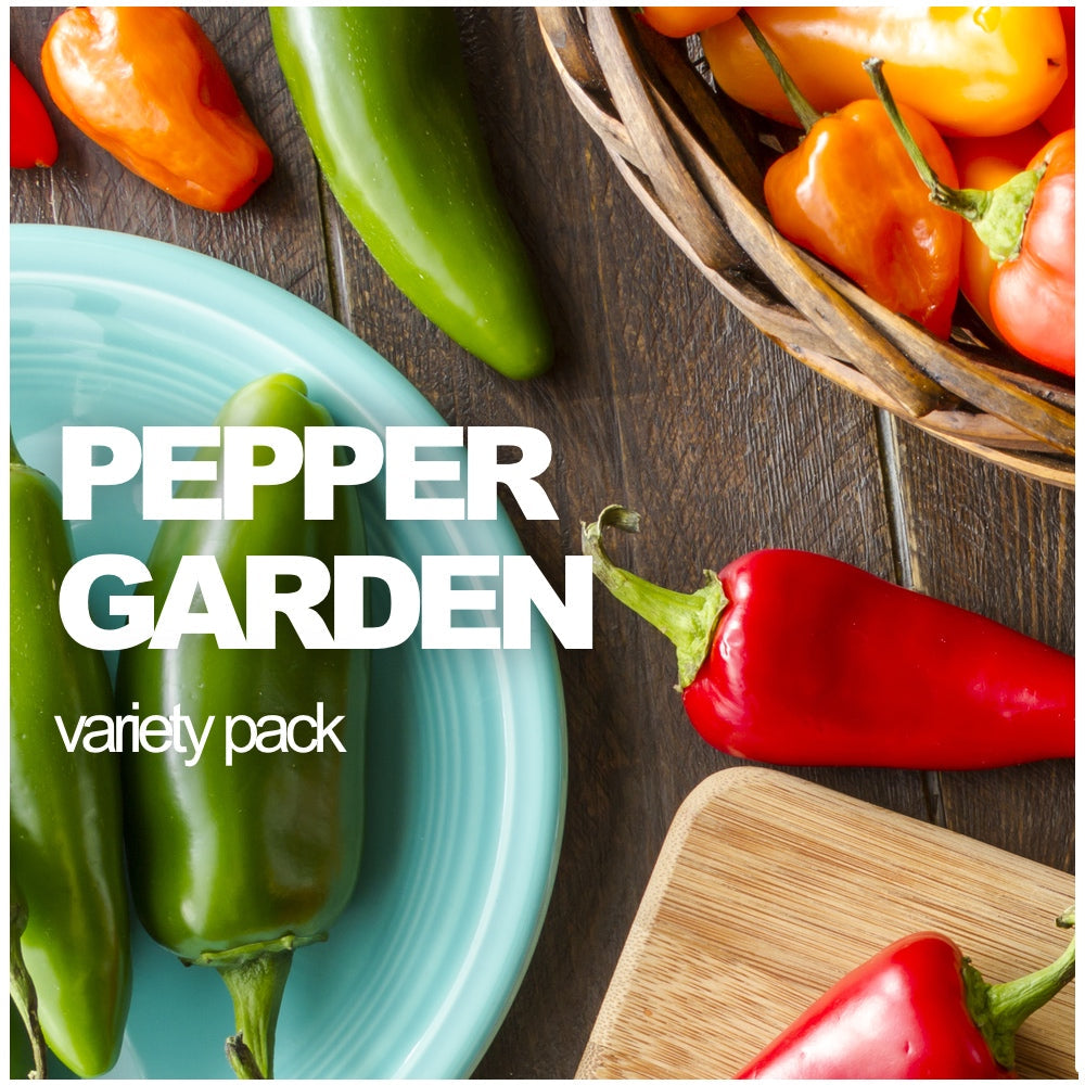 Hot & Sweet Pepper Garden Variety Pack | All-in-One Seed Collection | Assorted hot and sweet pepper seeds variety pack with multiple colorful pepper types